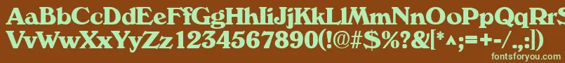 VeronaBold-fontti – vihreät fontit ruskealla taustalla