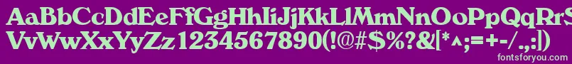 VeronaBold Font – Green Fonts on Purple Background