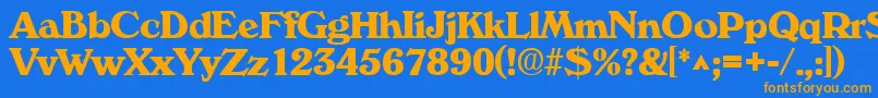 フォントVeronaBold – オレンジ色の文字が青い背景にあります。