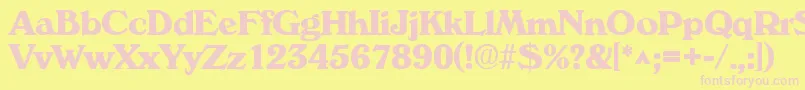 VeronaBold-fontti – vaaleanpunaiset fontit keltaisella taustalla