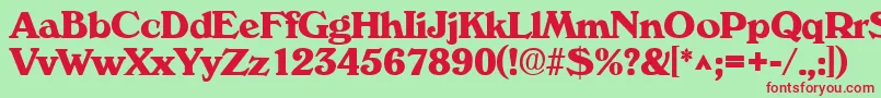 VeronaBold Font – Red Fonts on Green Background