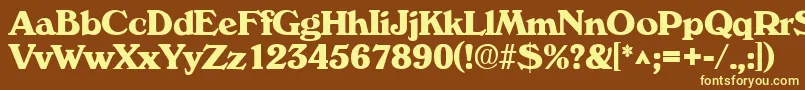 VeronaBold-fontti – keltaiset fontit ruskealla taustalla