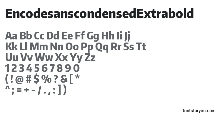 Schriftart EncodesanscondensedExtrabold – Alphabet, Zahlen, spezielle Symbole