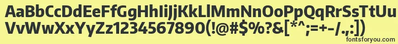 Czcionka EncodesanscondensedExtrabold – czarne czcionki na żółtym tle