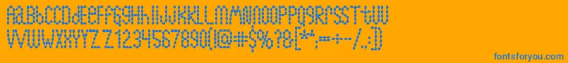 Lymphnodes-Schriftart – Blaue Schriften auf orangefarbenem Hintergrund