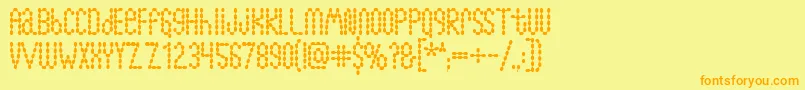 Lymphnodes Font – Orange Fonts on Yellow Background