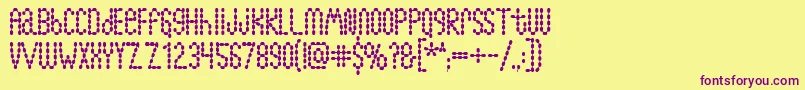 Lymphnodes Font – Purple Fonts on Yellow Background