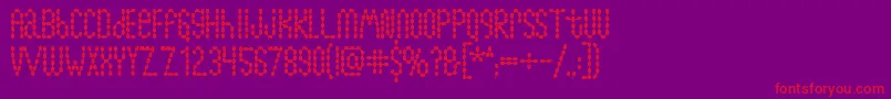 Lymphnodes-fontti – punaiset fontit violetilla taustalla
