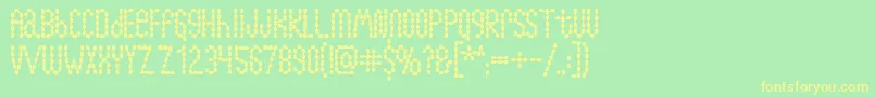 Lymphnodes Font – Yellow Fonts on Green Background