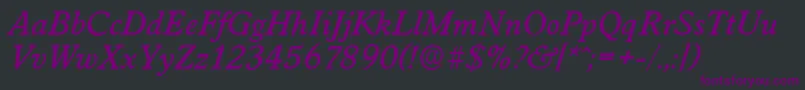 WorcesterserialMediumItalic Font – Purple Fonts on Black Background