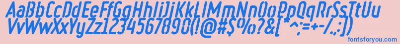 フォントRulerStencilHeavyItalic – ピンクの背景に青い文字