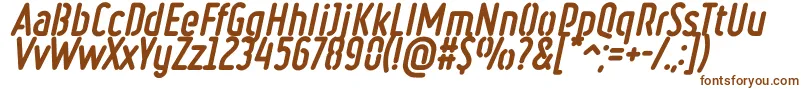 フォントRulerStencilHeavyItalic – 白い背景に茶色のフォント