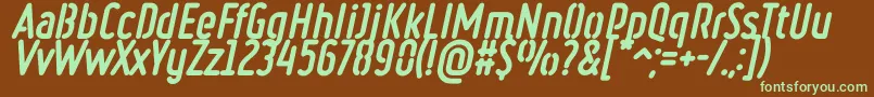 RulerStencilHeavyItalic Font – Green Fonts on Brown Background