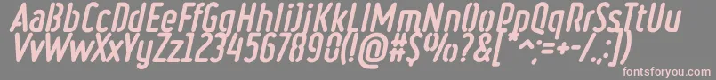 RulerStencilHeavyItalic Font – Pink Fonts on Gray Background