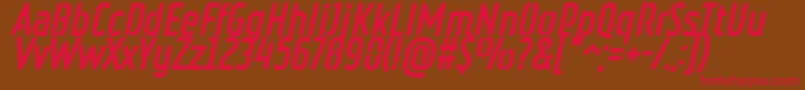 RulerStencilHeavyItalic Font – Red Fonts on Brown Background