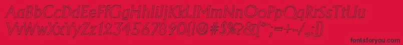 AdelonoutlineLightItalic Font – Black Fonts on Red Background