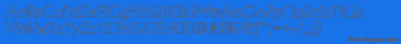 Weitere Informationen zur AdelonoutlineLightItalic-Schriftart AdelonoutlineLightItalic-Schriftart – Braune Schriften auf blauem Hintergrund