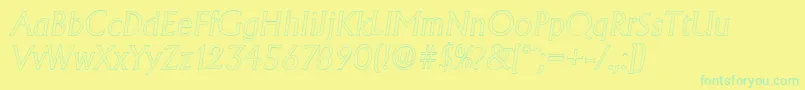 Fonte AdelonoutlineLightItalic – fontes verdes em um fundo amarelo