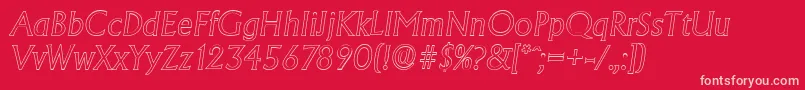 More about AdelonoutlineLightItalic Font AdelonoutlineLightItalic Font – Pink Fonts on Red Background