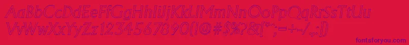 AdelonoutlineLightItalic Font – Purple Fonts on Red Background