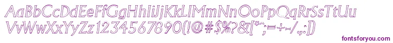 Czcionka AdelonoutlineLightItalic – fioletowe czcionki