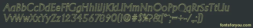 Шрифт AdelonoutlineLightItalic – жёлтые шрифты на чёрном фоне
