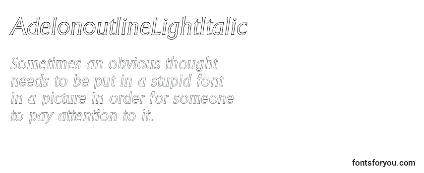 Review of the AdelonoutlineLightItalic Font