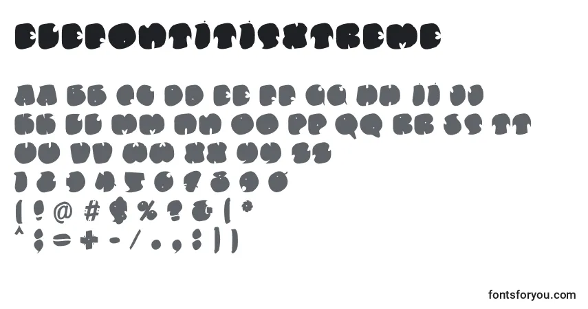 Czcionka Elefontitisxtreme – alfabet, cyfry, specjalne znaki