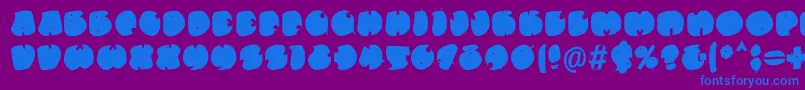 Elefontitisxtreme-Schriftart – Blaue Schriften auf violettem Hintergrund