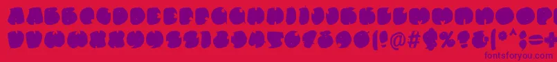 Police Elefontitisxtreme – polices violettes sur fond rouge