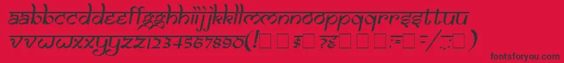 フォントSamaro – 赤い背景に黒い文字