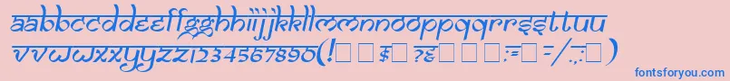 フォントSamaro – ピンクの背景に青い文字