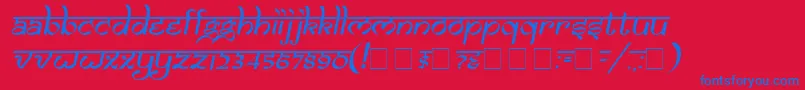 フォントSamaro – 赤い背景に青い文字