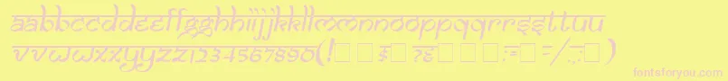 Samaro-fontti – vaaleanpunaiset fontit keltaisella taustalla