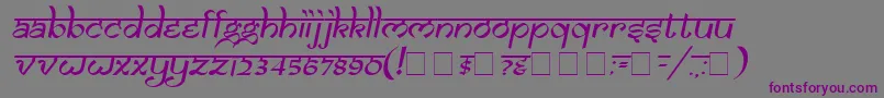 フォントSamaro – 紫色のフォント、灰色の背景