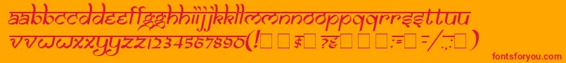 フォントSamaro – オレンジの背景に赤い文字