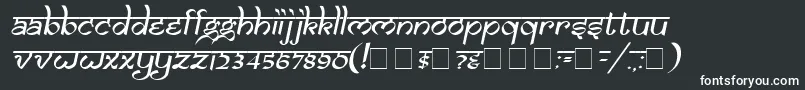 Samaro-fontti – valkoiset fontit mustalla taustalla