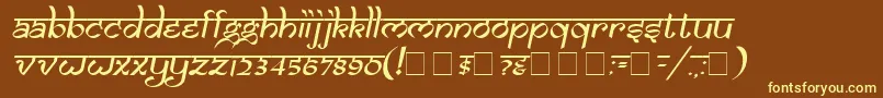 Samaro-fontti – keltaiset fontit ruskealla taustalla