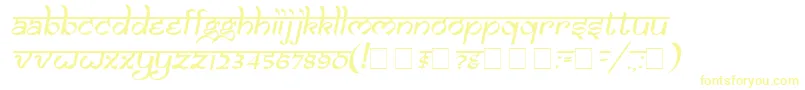 フォントSamaro – 白い背景に黄色の文字
