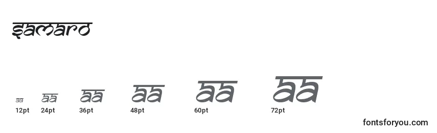 Samaro Font Sizes