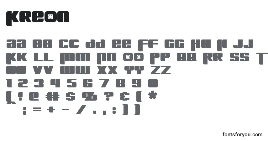 A fonte Kreon – alfabeto, números, caracteres especiais