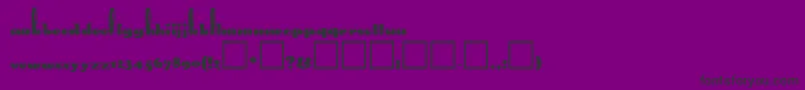 Fonte RabbitRegular – fontes pretas em um fundo violeta