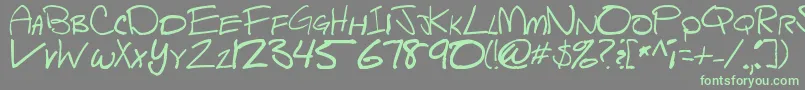 Czcionka Scriptsheep – zielone czcionki na szarym tle
