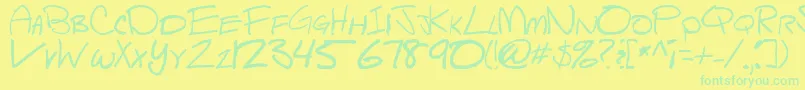 fuente Scriptsheep – Fuentes Verdes Sobre Fondo Amarillo