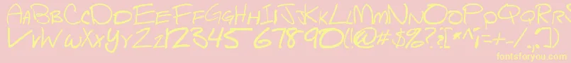 Czcionka Scriptsheep – żółte czcionki na różowym tle