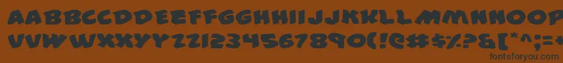 フォント44v2e – 黒い文字が茶色の背景にあります