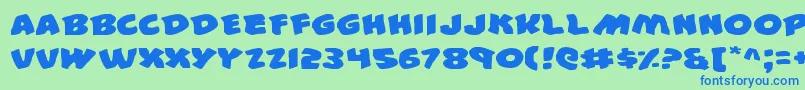 44v2e Font – Blue Fonts on Green Background