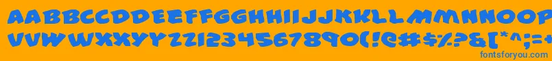 44v2e Font – Blue Fonts on Orange Background