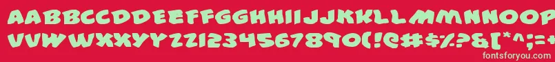 44v2e Font – Green Fonts on Red Background