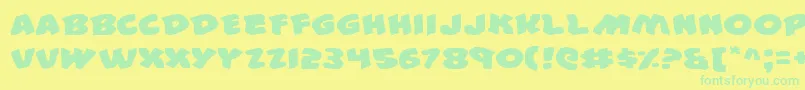 44v2e Font – Green Fonts on Yellow Background